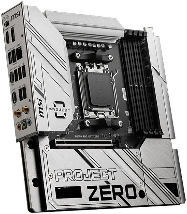 Alt view image 5 of 7 - MSI B650M PROJECT ZERO AM5 AMD B650 Ryzen 7000 SATA DDR5 PCI-E x16 slot 2x M.2 Wi-Fi 6E Bluetooth 6Gb/s mATX Back Connect Design Motherboard