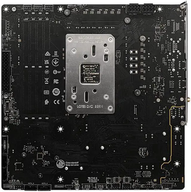 Alt view image 8 of 7 - MSI B650M PROJECT ZERO AM5 AMD B650 Ryzen 7000 SATA DDR5 PCI-E x16 slot 2x M.2 Wi-Fi 6E Bluetooth 6Gb/s mATX Back Connect Design Motherboard