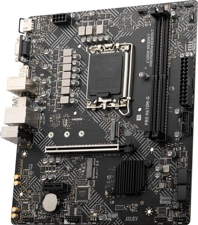 Alt view image 2 of 8 - MSI PRO H610M-G LGA 1700 Intel H610 SATA 6Gb/s Micro ATX Motherboard 2x DDR5 PCI-E x16 slot M.2 Intel I219V1Gbps LAN EZ Debug LED