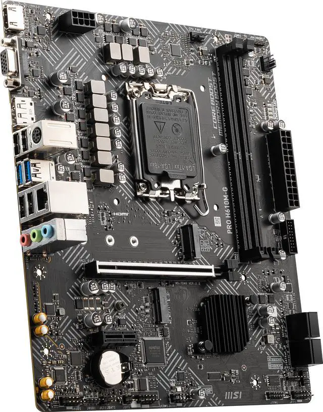 Alt view image 6 of 8 - MSI PRO H610M-G LGA 1700 Intel H610 SATA 6Gb/s Micro ATX Motherboard 2x DDR5 PCI-E x16 slot M.2 Intel I219V1Gbps LAN EZ Debug LED