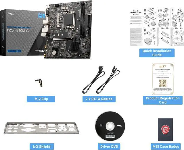Alt view image 7 of 8 - MSI PRO H610M-G LGA 1700 Intel H610 SATA 6Gb/s Micro ATX Motherboard 2x DDR5 PCI-E x16 slot M.2 Intel I219V1Gbps LAN EZ Debug LED