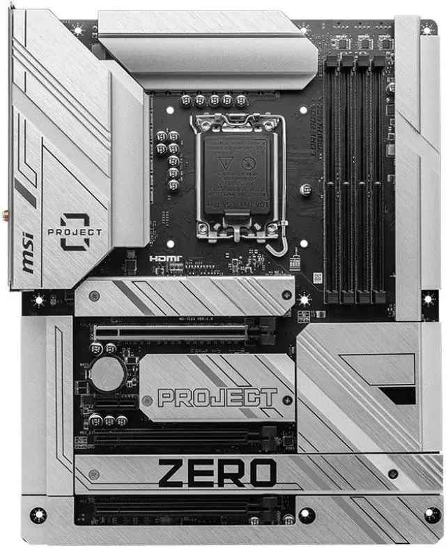 Alt view image 3 of 6 - MSI Z790 PROJECT ZERO LGA1700 Wi-Fi 7 DDR5 Back Connect Design ATX Motherboard