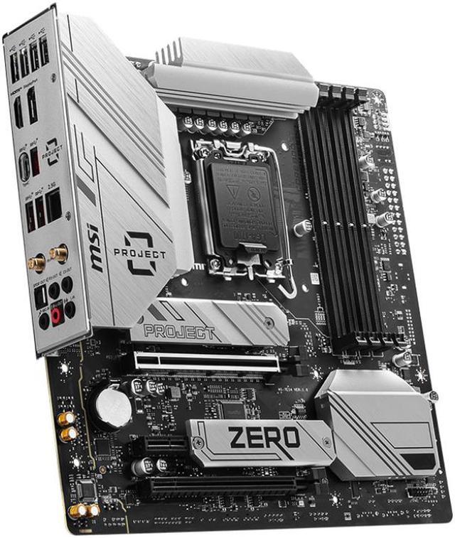 Alt view image 3 of 5 - MSI B760M PROJECT ZERO Wi-Fi 6E LGA 1700 Intel B760 SATA 6Gb/s LGA1700 DDR5 Back Connect Design mATX Motherboards