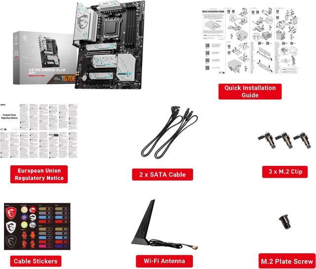 Alt view image 8 of 8 - MSI X670E GAMING PLUS WIFI AM5 AMD Ryzen 7000 SATA 6Gb/s ATX DDR5   4x M.2  2.5Gbps LAN  AMD Wi-Fi 6E Bluetooth Motherboards - AMD