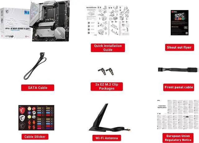 Alt view image 8 of 8 - MSI MPG B760M EDGE TI WIFI LGA 1700 Intel B760 SATA 6Gb/s DDR5 Micro ATX Motherboard 14th/ 13th/ 12th Gen Processors PCI-E x16 slot 3x M.2 2.5Gbps LAN Wi-Fi 6E Supports Bluetooth