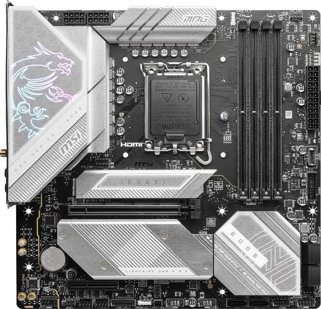 Alt view image 3 of 8 - MSI MPG B760M EDGE TI WIFI LGA 1700 Intel B760 SATA 6Gb/s DDR5 Micro ATX Motherboard 14th/ 13th/ 12th Gen Processors PCI-E x16 slot 3x M.2 2.5Gbps LAN Wi-Fi 6E Supports Bluetooth