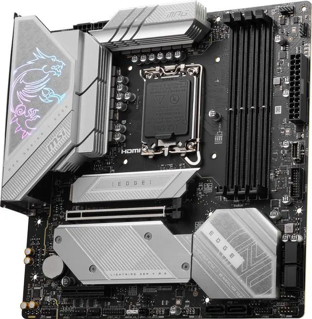 Alt view image 5 of 8 - MSI MPG B760M EDGE TI WIFI LGA 1700 Intel B760 SATA 6Gb/s DDR5 Micro ATX Motherboard 14th/ 13th/ 12th Gen Processors PCI-E x16 slot 3x M.2 2.5Gbps LAN Wi-Fi 6E Supports Bluetooth