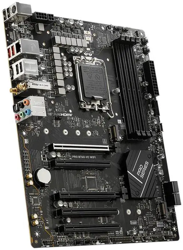 Alt view image 4 of 5 - MSI PRO B760-VC WIFI ProSeries Motherboard, Intel B760 LGA 1700 ATX, DDR5 7000+(OC) up to 256GB, PCIe 4.0, 2x M.2, 2.5G LAN, Wi-Fi 5, Bluetooth 5.1, USB 3.2 Gen 2 Type-C, Supports 12th/13th/14th Gen Intel Core