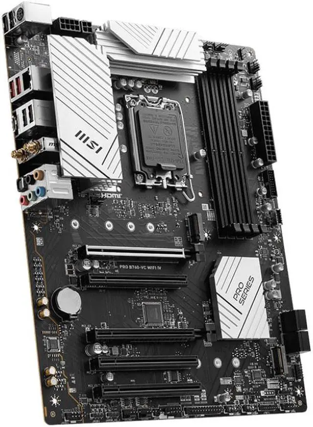 Alt view image 3 of 5 - MSI PRO B760-VC WIFI IV DDR5 LGA 1700 Intel B760 SATA 6Gb/s ATX Motherboards - Intel, 5x PCI-E x16 slot 2x M.2 Wi-Fi 7, 2.5G LAN