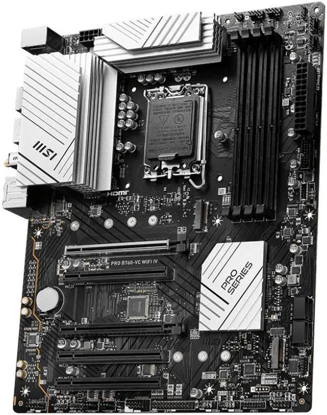 Alt view image 2 of 5 - MSI PRO B760-VC WIFI IV DDR5 LGA 1700 Intel B760 SATA 6Gb/s ATX Motherboards - Intel, 5x PCI-E x16 slot 2x M.2 Wi-Fi 7, 2.5G LAN