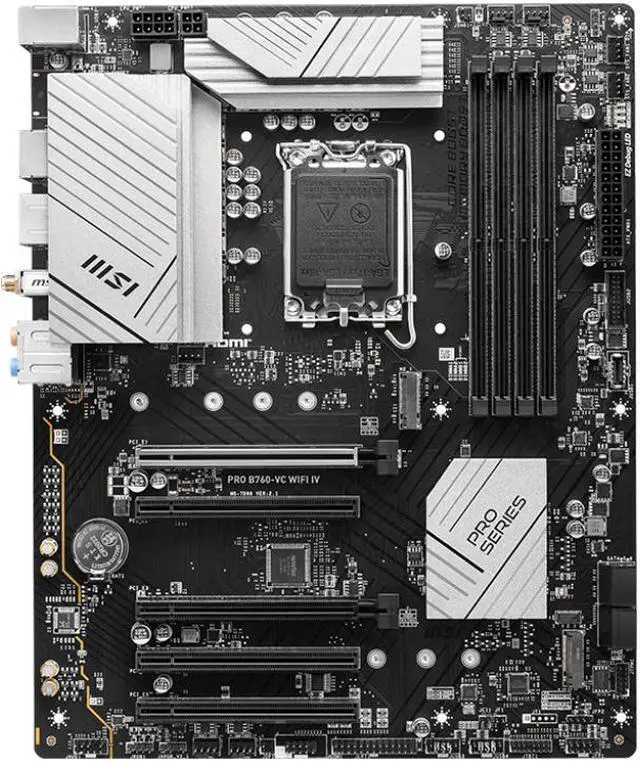 Alt view image 5 of 5 - MSI PRO B760-VC WIFI IV DDR5 LGA 1700 Intel B760 SATA 6Gb/s ATX Motherboards - Intel, 5x PCI-E x16 slot 2x M.2 Wi-Fi 7, 2.5G LAN