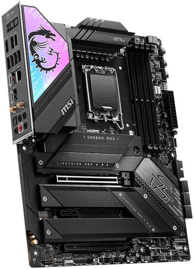 Alt view image 5 of 5 - MSI MPG MPG Z790 CARBON MAX WIFI II LGA 1700 Intel Z790 DDR5 SATA 6Gb/s ATX WIFI7 5G LAN W/USB4.0 Card 5x M.2 Motherboards - Intel