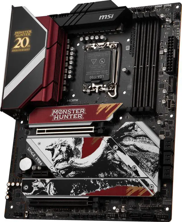 Alt view image 6 of 7 - MSI MPG Z790 EDGE MONSTER HUNTER EDITION Wi-Fi 7 Solution LGA 1700 Intel Z790 4x DDR5 SATA 8x SATA 6G  5x M.2 ATX Motherboards - Intel