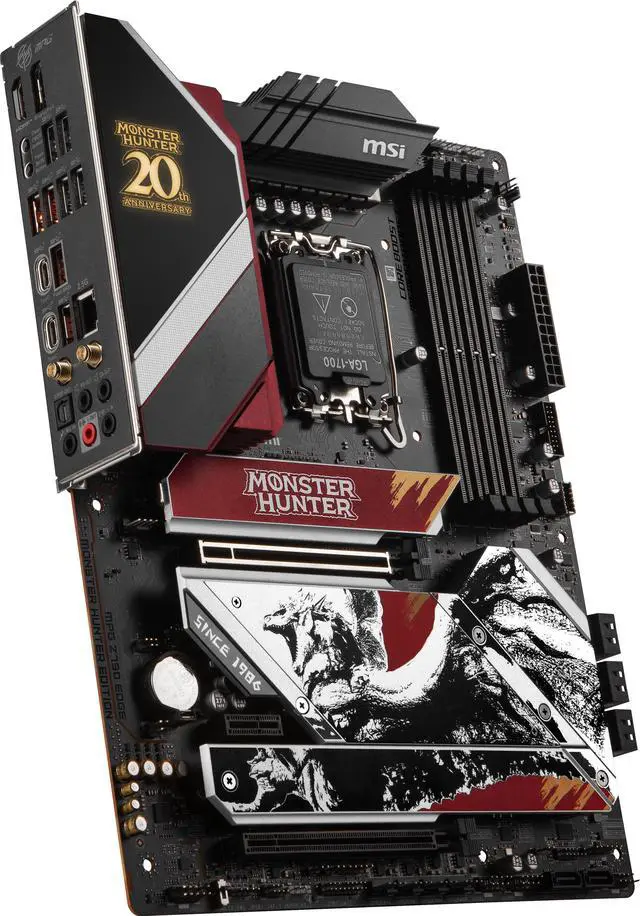 Alt view image 4 of 7 - MSI MPG Z790 EDGE MONSTER HUNTER EDITION Wi-Fi 7 Solution LGA 1700 Intel Z790 4x DDR5 SATA 8x SATA 6G  5x M.2 ATX Motherboards - Intel