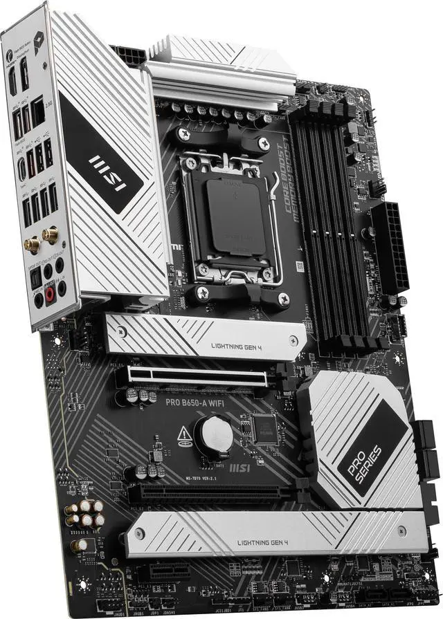Alt view image 5 of 7 - MSI PRO B650-A WIFI AM5 DDR5 AMD B650 SATA 6Gb/s 2.5G LAN Wi-Fi 6E, Bluetooth 8-Channel (7.1) HD Audio AMD Ryzen 9000 / 8000 / 7000 ATX Motherboard