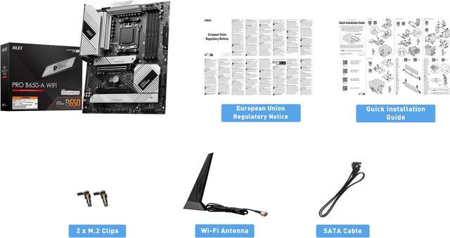 Alt view image 6 of 7 - MSI PRO B650-A WIFI AM5 DDR5 AMD B650 SATA 6Gb/s 2.5G LAN Wi-Fi 6E, Bluetooth 8-Channel (7.1) HD Audio AMD Ryzen 9000 / 8000 / 7000 ATX Motherboard