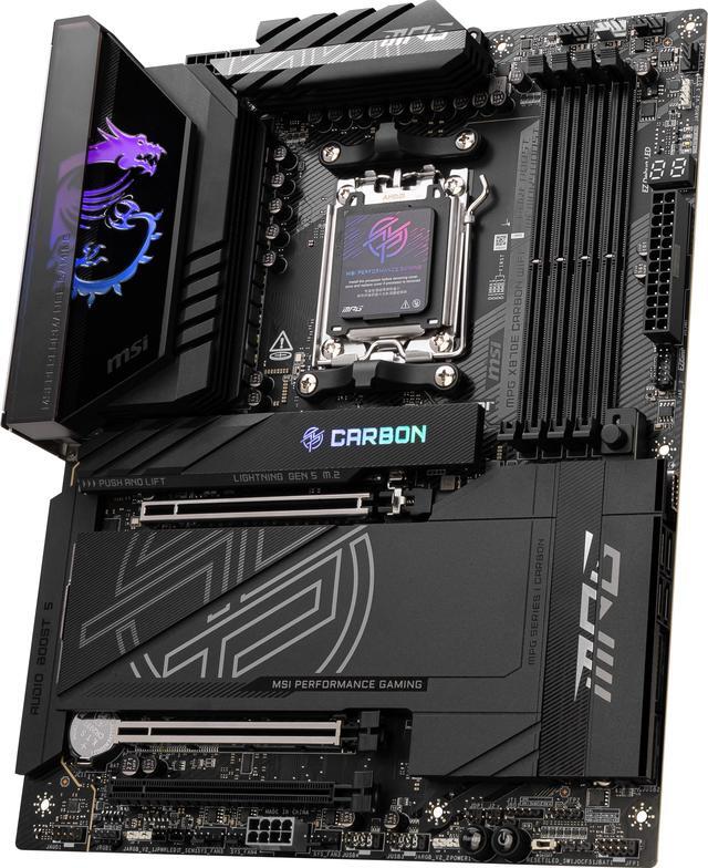 Alt view image 4 of 8 - MSI MPG X870E CARBON AM5 ATX Gaming Motherboard, 4x SATA 6Gb/s, AMD Wi-Fi 7,USB 4.0