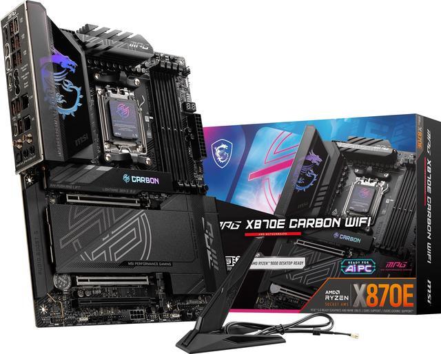 Alt view image 7 of 8 - MSI MPG X870E CARBON AM5 ATX Gaming Motherboard, 4x SATA 6Gb/s, AMD Wi-Fi 7,USB 4.0