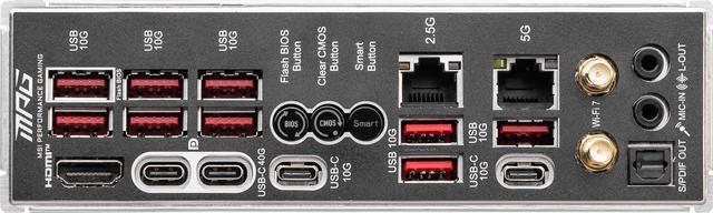 Alt view image 6 of 8 - MSI MPG X870E CARBON AM5 ATX Gaming Motherboard, 4x SATA 6Gb/s, AMD Wi-Fi 7,USB 4.0