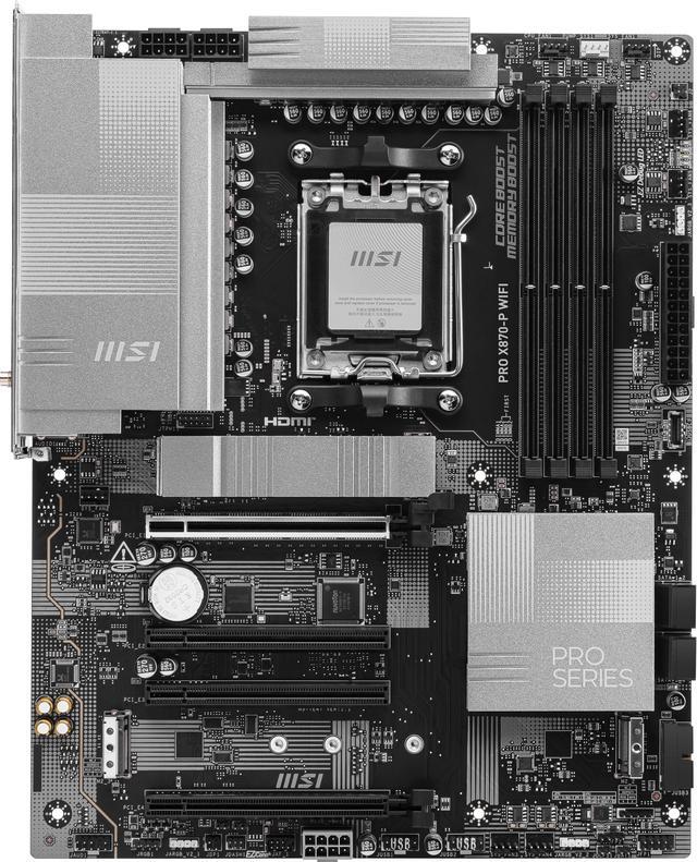 Alt view image 3 of 8 - MSI PRO X870-P WIFI ATX AM5 Motherboard, USB 4.0, 4x SATA 6Gb/s, AMD Wi-Fi 7,USB 4.0