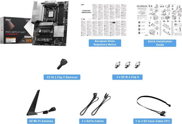 Alt view image 7 of 8 - MSI PRO X870-P WIFI ATX AM5 Motherboard, USB 4.0, 4x SATA 6Gb/s, AMD Wi-Fi 7,USB 4.0