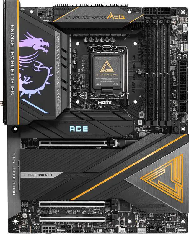 Alt view image 3 of 12 - MSI MEG Z890 ACE LGA 1851 Intel Z890 ATX Motherboard