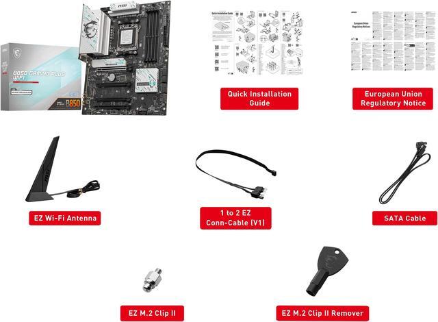 Alt view image 7 of 8 - MSI B850 GAMING PLUS WIFI AM5 AMD B850 SATA 6Gb/s 5G Network DDR5 Wi-Fi 7 ATX Motherboard