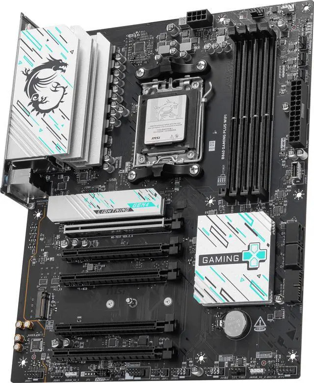 Alt view image 4 of 8 - MSI B840 GAMING PLUS WIFI AM5 AMD B840 SATA 6Gb/s 2.5G Network Wi-Fi 7 DDR5 Dual M.2 Connectors ATX Motherboard