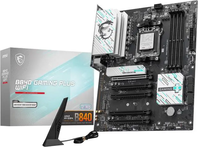 Alt view image 8 of 8 - MSI B840 GAMING PLUS WIFI AM5 AMD B840 SATA 6Gb/s 2.5G Network Wi-Fi 7 DDR5 Dual M.2 Connectors ATX Motherboard