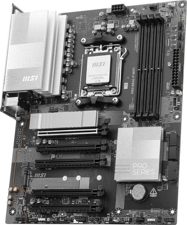 Alt view image 4 of 7 - MSI PRO B840-P WIFI AM5 AMD B840 SATA 6Gb/s 2.5G Network Wi-Fi 7 DDR5 ATX Motherboard