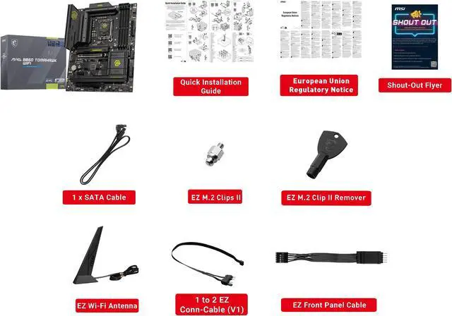 Alt view image 7 of 7 - MSI MAG B860 TOMAHAWK WIFI LGA 1851 Intel B860 SATA 6Gb/s Intel Core Ultra DDR5 ATX Motherboard