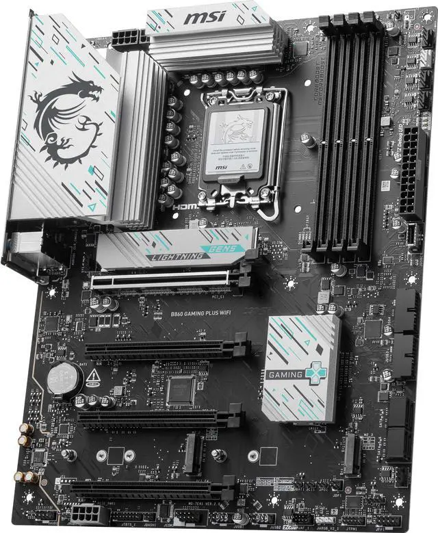 Alt view image 4 of 8 - MSI B860 GAMING PLUS WIFI LGA 1851 Intel B860 SATA 6Gb/s Wi-Fi 7 DDR5 PCI-E x16 slot M.2 Thunderbolt4 5Gbps LAN ATX Motherboard