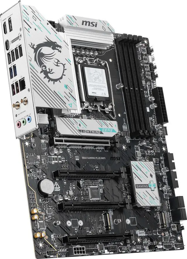 Alt view image 5 of 8 - MSI B860 GAMING PLUS WIFI LGA 1851 Intel B860 SATA 6Gb/s Wi-Fi 7 DDR5 PCI-E x16 slot M.2 Thunderbolt4 5Gbps LAN ATX Motherboard