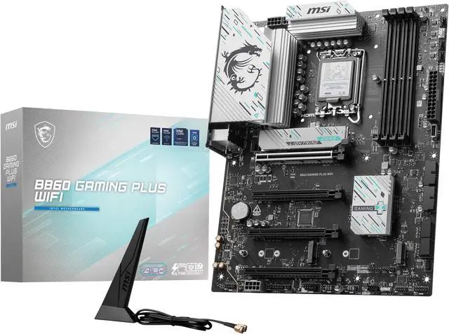 Alt view image 8 of 8 - MSI B860 GAMING PLUS WIFI LGA 1851 Intel B860 SATA 6Gb/s Wi-Fi 7 DDR5 PCI-E x16 slot M.2 Thunderbolt4 5Gbps LAN ATX Motherboard