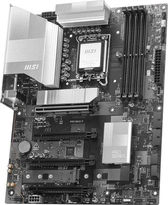 Alt view image 4 of 6 - MSI PRO B860-P WIFI LGA 1851 Intel B860 SATA 6Gb/s DDR5 PCI-E x16 slot  M.2 Thunderbolt4 5Gbps LAN Wi-Fi 7 ATX Motherboard