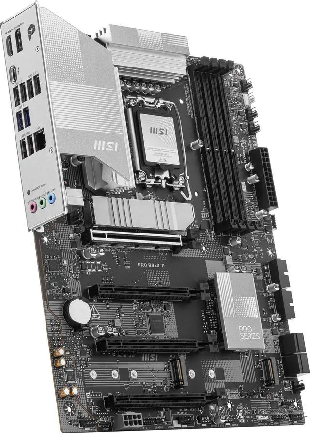 Alt view image 5 of 6 - MSI PRO B860-P WIFI LGA 1851 Intel B860 SATA 6Gb/s DDR5 PCI-E x16 slot  M.2 Thunderbolt4 5Gbps LAN Wi-Fi 7 ATX Motherboard