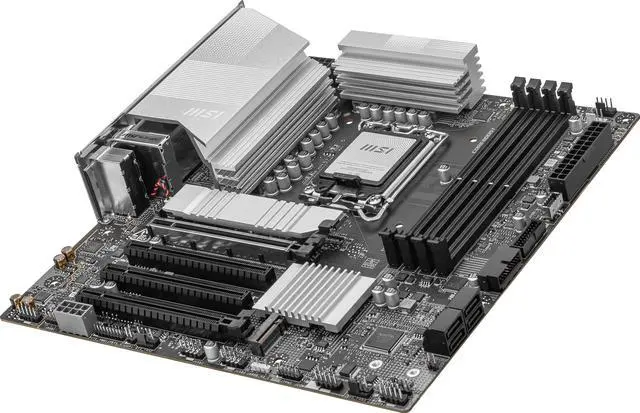 Alt view image 3 of 6 - MSI PRO B860M-A WIFI LGA 1851 Intel B860 SATA 6Gb/s DDR5 PCI-E x16 slot M.2 Thunderbolt4 5Gbps LAN Wi-Fi 7 Micro ATX Motherboard