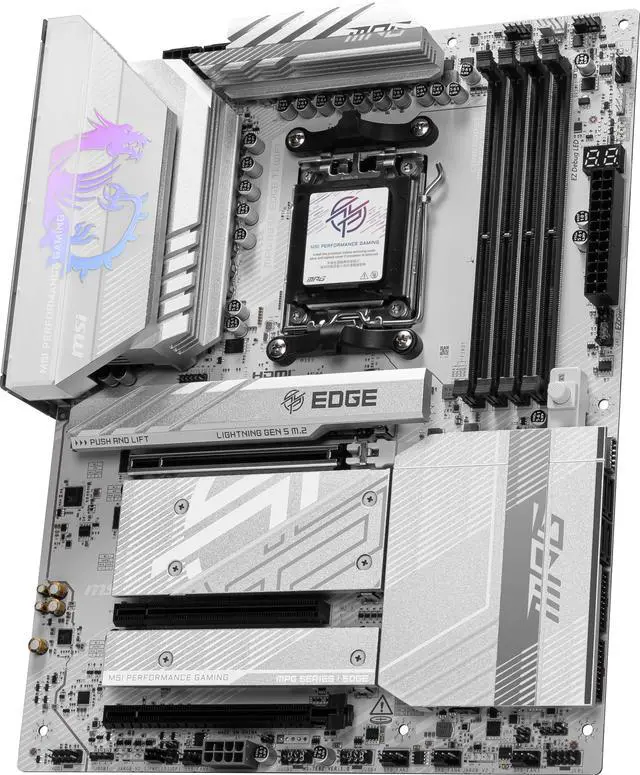 Alt view image 4 of 7 - MSI MPG B850 EDGE TI WIFI AM5 AMD B850 SATA 6Gb/s 5G Network Wi-Fi 7 DDR5 Audio Boost 5 Motherboard