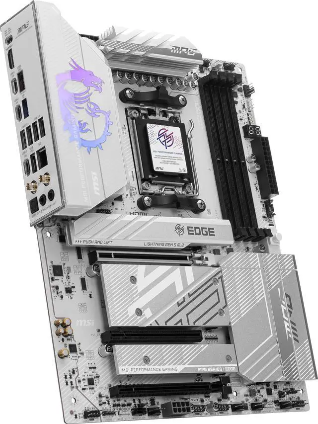 Alt view image 5 of 7 - MSI MPG B850 EDGE TI WIFI AM5 AMD B850 SATA 6Gb/s 5G Network Wi-Fi 7 DDR5 Audio Boost 5 Motherboard