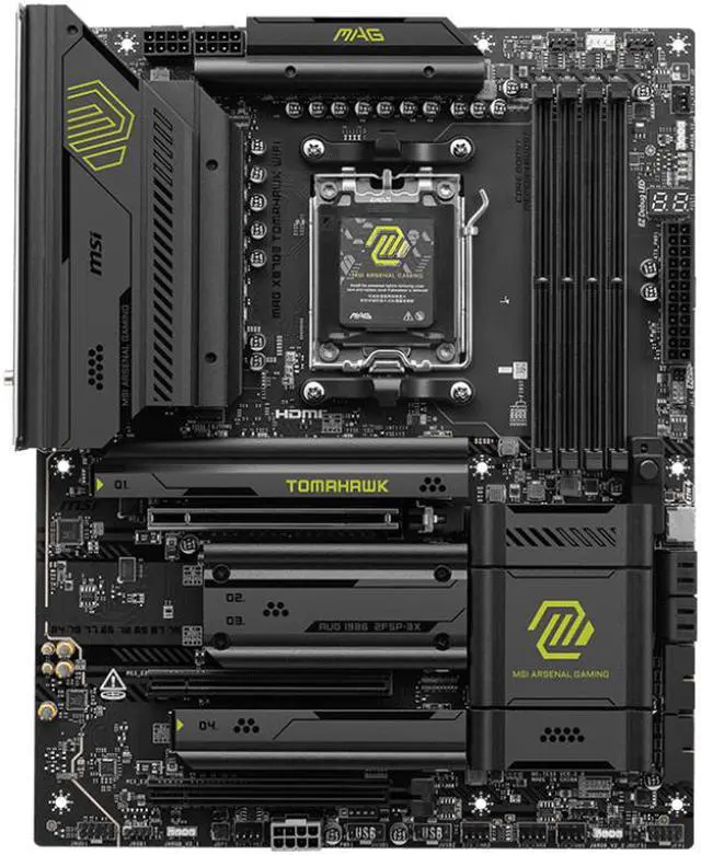 Alt view image 2 of 5 - MSI MAG MAG X870E TOMAHAWK WIFI AM5 AMD X870E SATA 6Gb/s M.2 DDR5 Wi-Fi 7 5G LAN ATX Motherboards