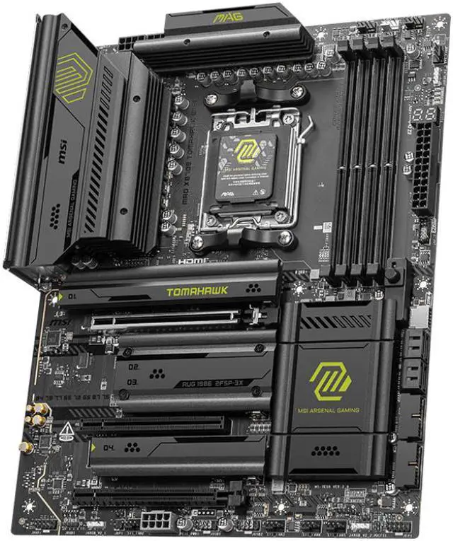 Alt view image 3 of 5 - MSI MAG MAG X870E TOMAHAWK WIFI AM5 AMD X870E SATA 6Gb/s M.2 DDR5 Wi-Fi 7 5G LAN ATX Motherboards