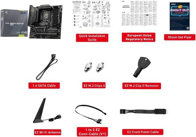 Alt view image 7 of 8 - MSI MAG B860M MORTAR WIFI LGA 1851 Intel B860 SATA 6Gb/s DDR5 CI-E x16 slot  M.2 5Gbps LAN Wi-Fi 7 Micro ATX Motherboard
