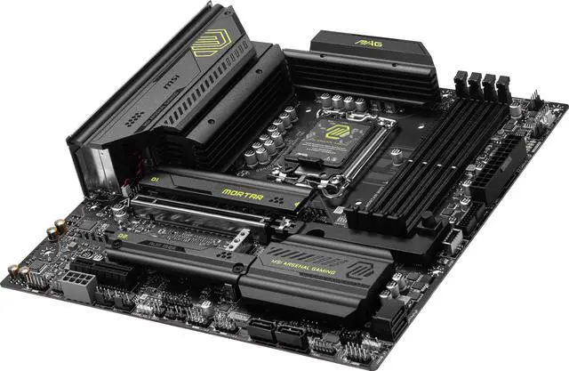 Alt view image 5 of 8 - MSI MAG B860M MORTAR WIFI LGA 1851 Intel B860 SATA 6Gb/s DDR5 CI-E x16 slot  M.2 5Gbps LAN Wi-Fi 7 Micro ATX Motherboard
