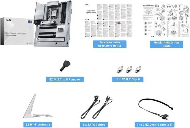 Alt view image 10 of 10 - MSI PRO Z890-S WIFI PZ LGA 1851 Intel Z890 243.84mmx304.8mm (280) Motherboards - Intel