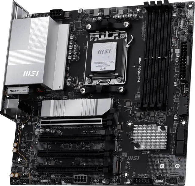 Alt view image 3 of 6 - MSI PRO B850M-P WIFI AM5 AMD B850 support PCIe 5.0 SATA 6Gb/s Displayport1.4 HDMI Wi-Fi 7 5G LAN, Bluetooth 5.4,Micro ATX ,AMD Motherboards