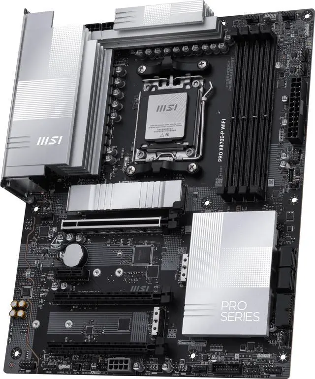 Alt view image 4 of 6 - MSI PRO X870E-P WIFI AM5 ATX AMD Motherboards, USB 4.0 (40G),4x SATA 6Gb/s,Wi-Fi 7, Triple M.2 Connectors,