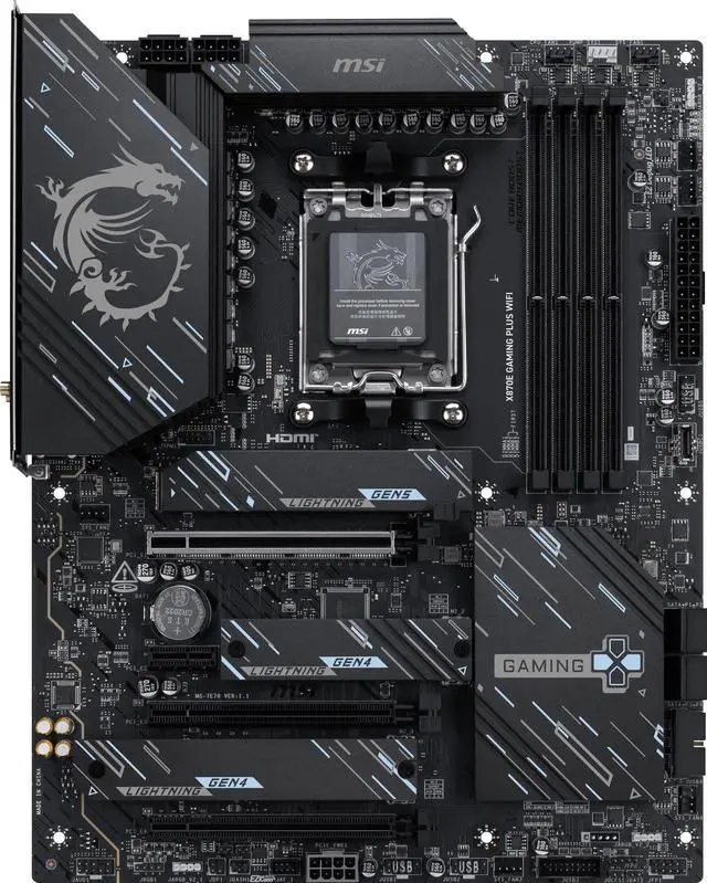 Main image of MSI X870E GAMING PLUS WIFI AM5 AMD X870E SATA 6GB/S  5G LAN DDR5 M.2 Wi-Fi 7 ATX Motherboard