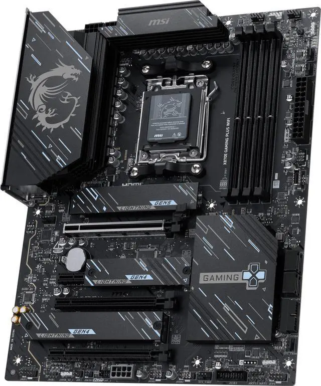 Alt view image 3 of 8 - MSI X870E GAMING PLUS WIFI AM5 AMD X870E SATA 6GB/S  5G LAN DDR5 M.2 Wi-Fi 7 ATX Motherboard