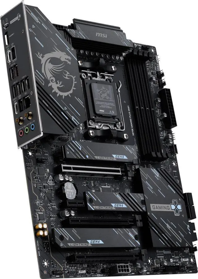 Alt view image 4 of 8 - MSI X870E GAMING PLUS WIFI AM5 AMD X870E SATA 6GB/S  5G LAN DDR5 M.2 Wi-Fi 7 ATX Motherboard
