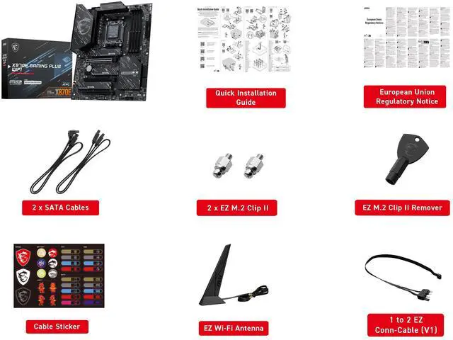 Alt view image 5 of 8 - MSI X870E GAMING PLUS WIFI AM5 AMD X870E SATA 6GB/S  5G LAN DDR5 M.2 Wi-Fi 7 ATX Motherboard